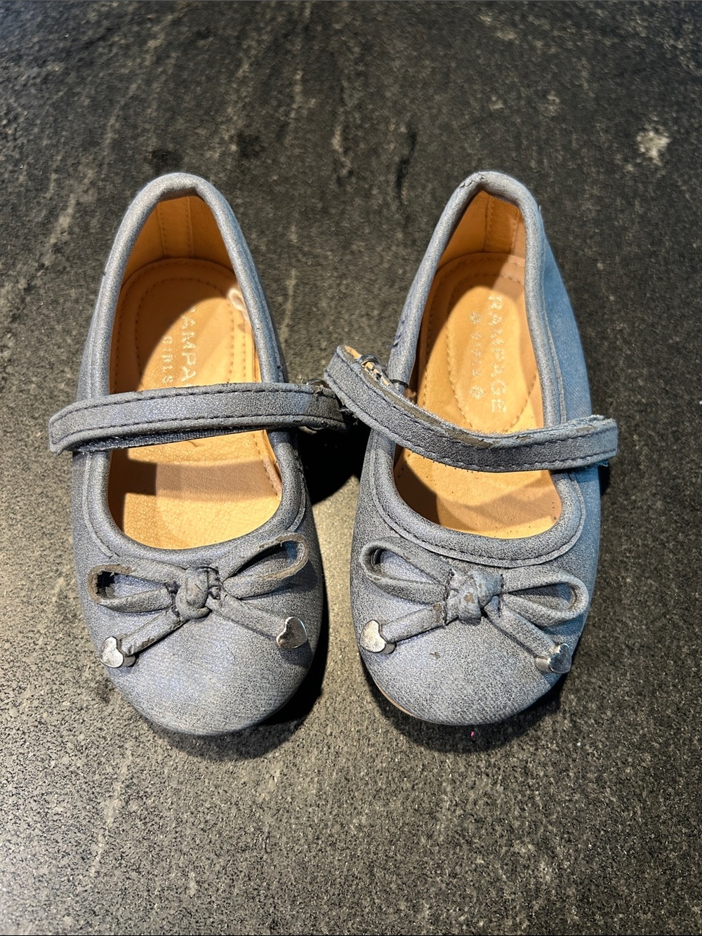 Gymboree Girls' Blue Mary Jane Flats with Heart Studs